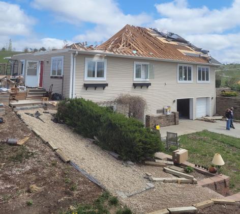 Karen Dageforde’s home the day after it was hit by a tornado. Ryan Ridenour